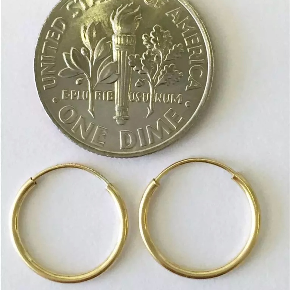 14k Solid Gold Hoop Earrings